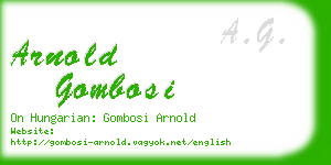 arnold gombosi business card